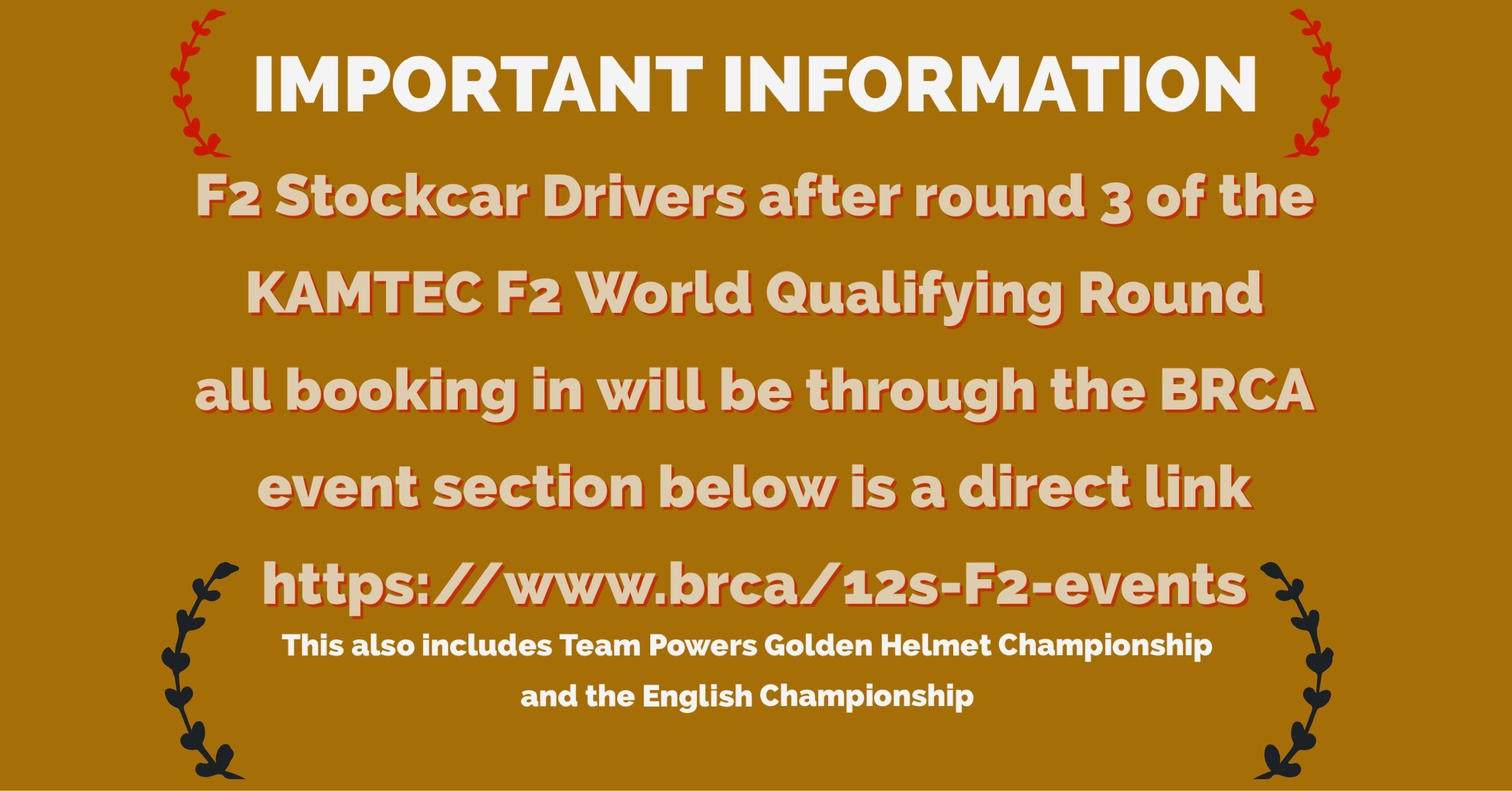 F2 Stockcars Event Entry Update
